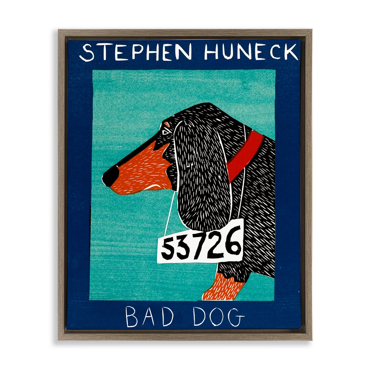 Stupell Industries Bad Dog Dachshund Floating Frame, design by Stephen Huneck